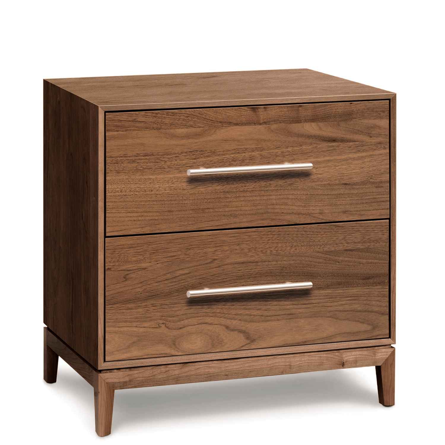 Mansfield Two Drawer Nightstand in Walnut - Urban Natural Home Furnishings