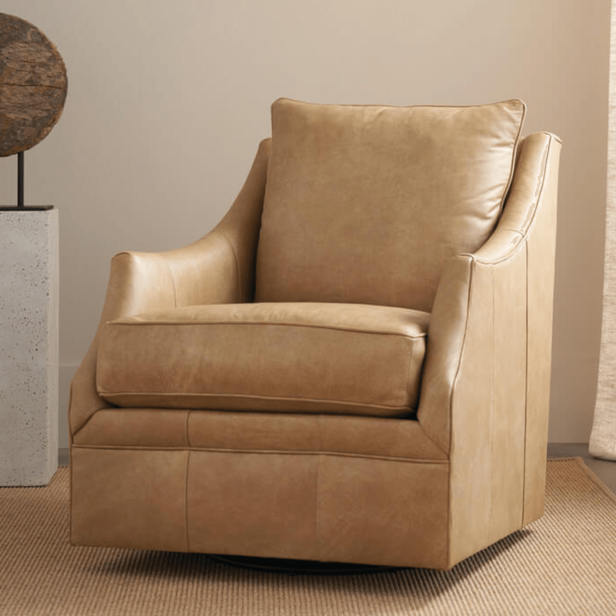 Butterscotch Kara Leather Swivel Glider Rowe Urban Natural Home