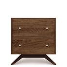 Astrid Two Drawer Nightstand in Walnut with Dark Chocolate Legs - Urban Natural Home Furnishings.  Nightstands, Copeland