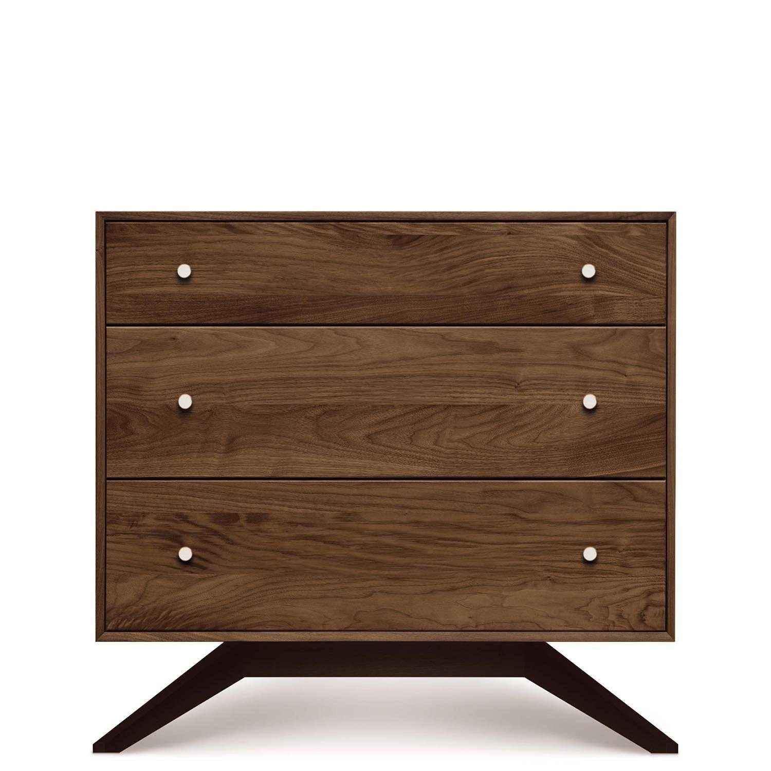 Astrid 3 Drawer Dresser in Walnut with Dark Chocolate Legs - Urban Natural Home Furnishings.  Dressers & Armoires, Copeland