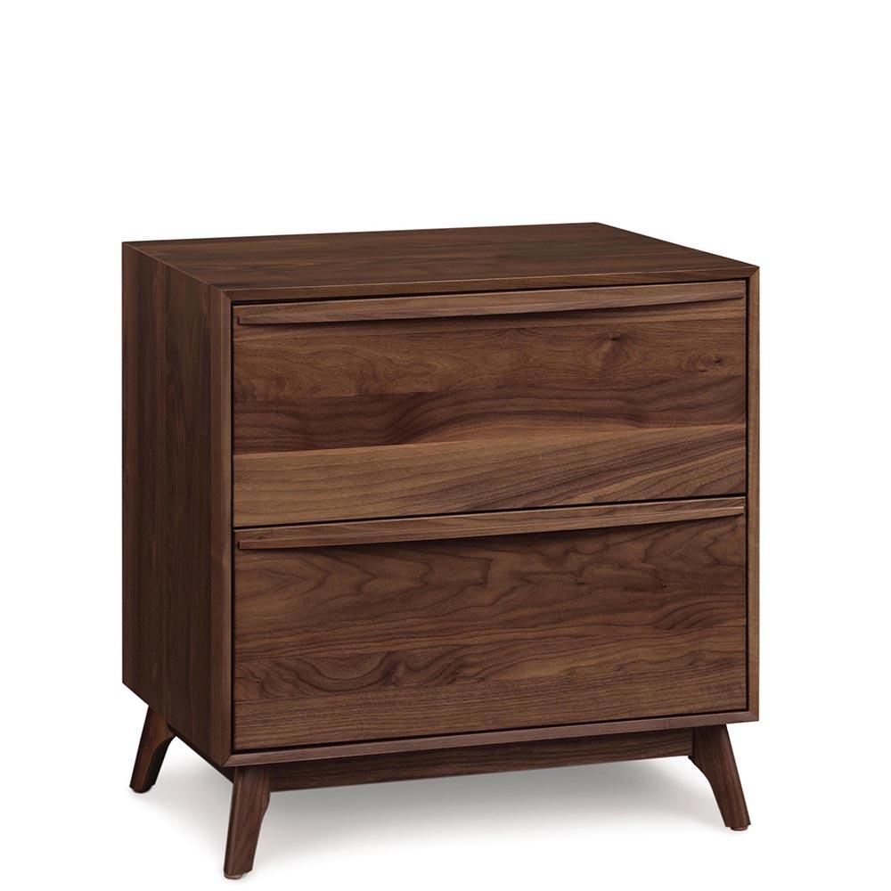 Catalina Two Drawer Nightstand in Walnut - Urban Natural Home Furnishings