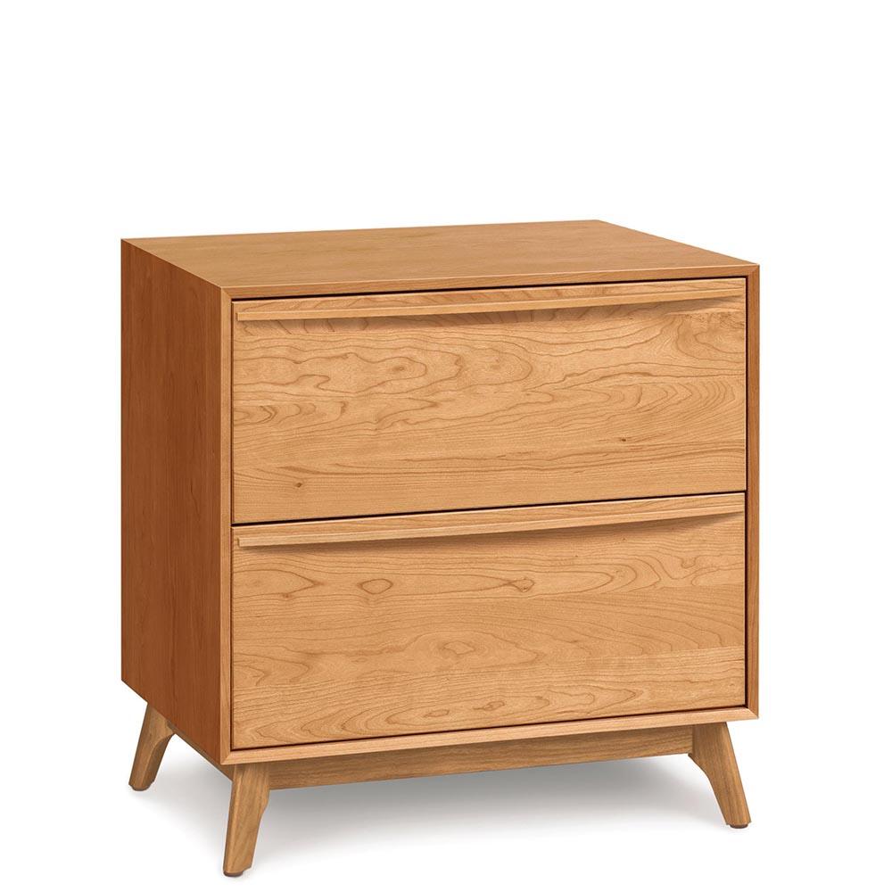 Catalina Two Drawer Nightstand in Cherry - Urban Natural Home Furnishings