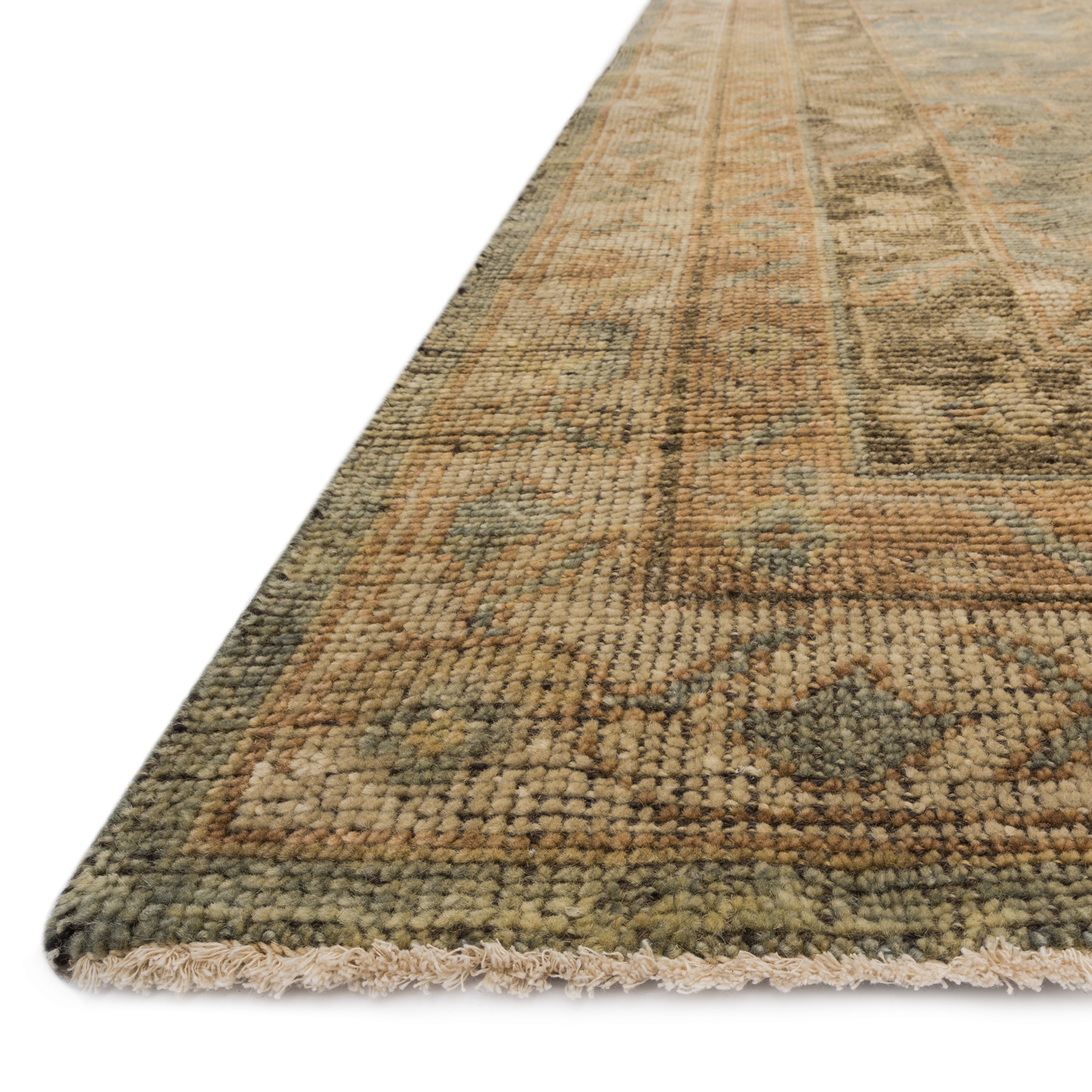 Heirloom Hand Knotted Rug in Aqua/Terracotta - Urban Natural Home Furnishings