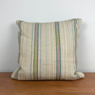 One-of-a-kind Striped Embroidered Pillow 20" by 20" - Urban Natural Home Furnishings