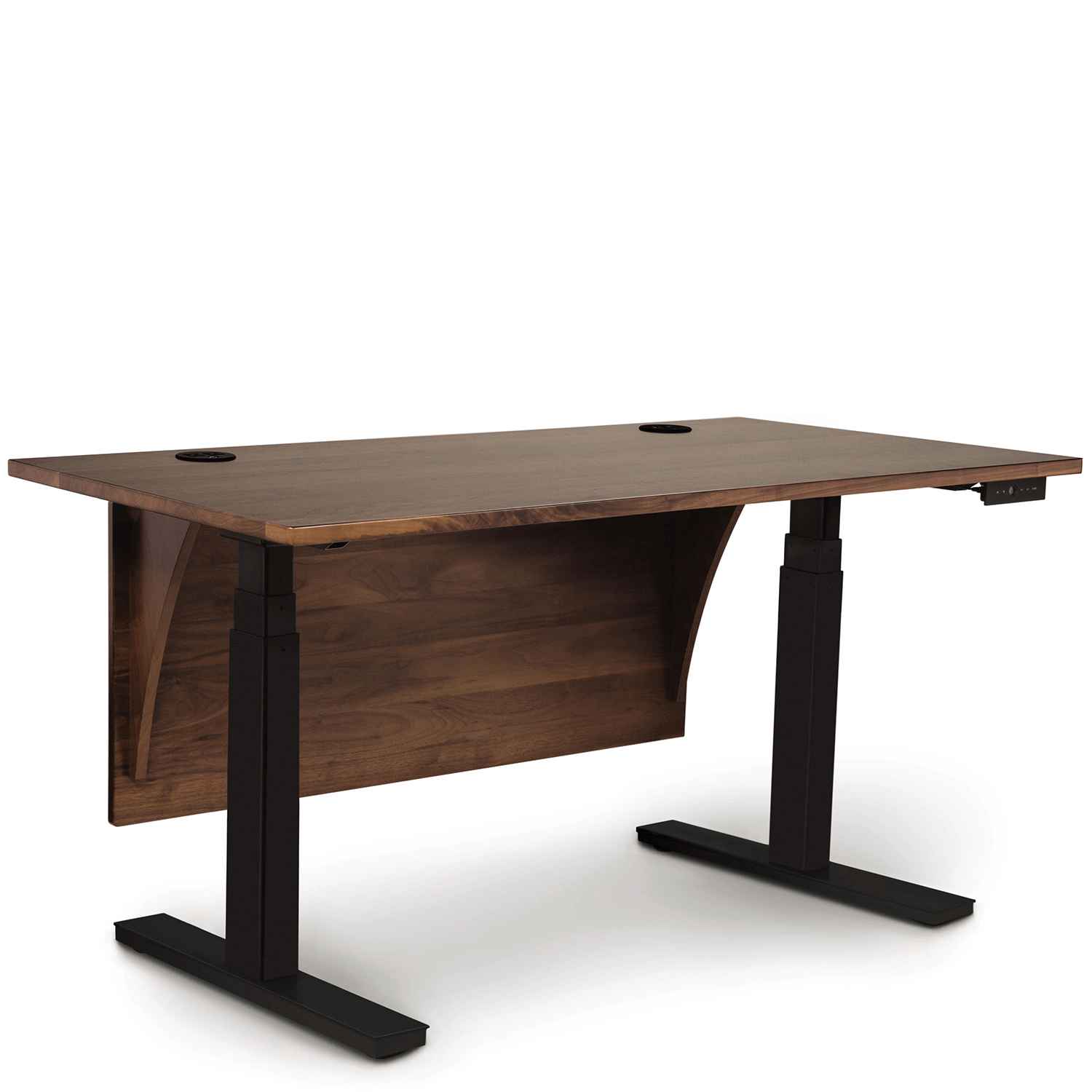 Invigo Sit-Stand Desk In Walnut - Urban Natural Home Furnishings