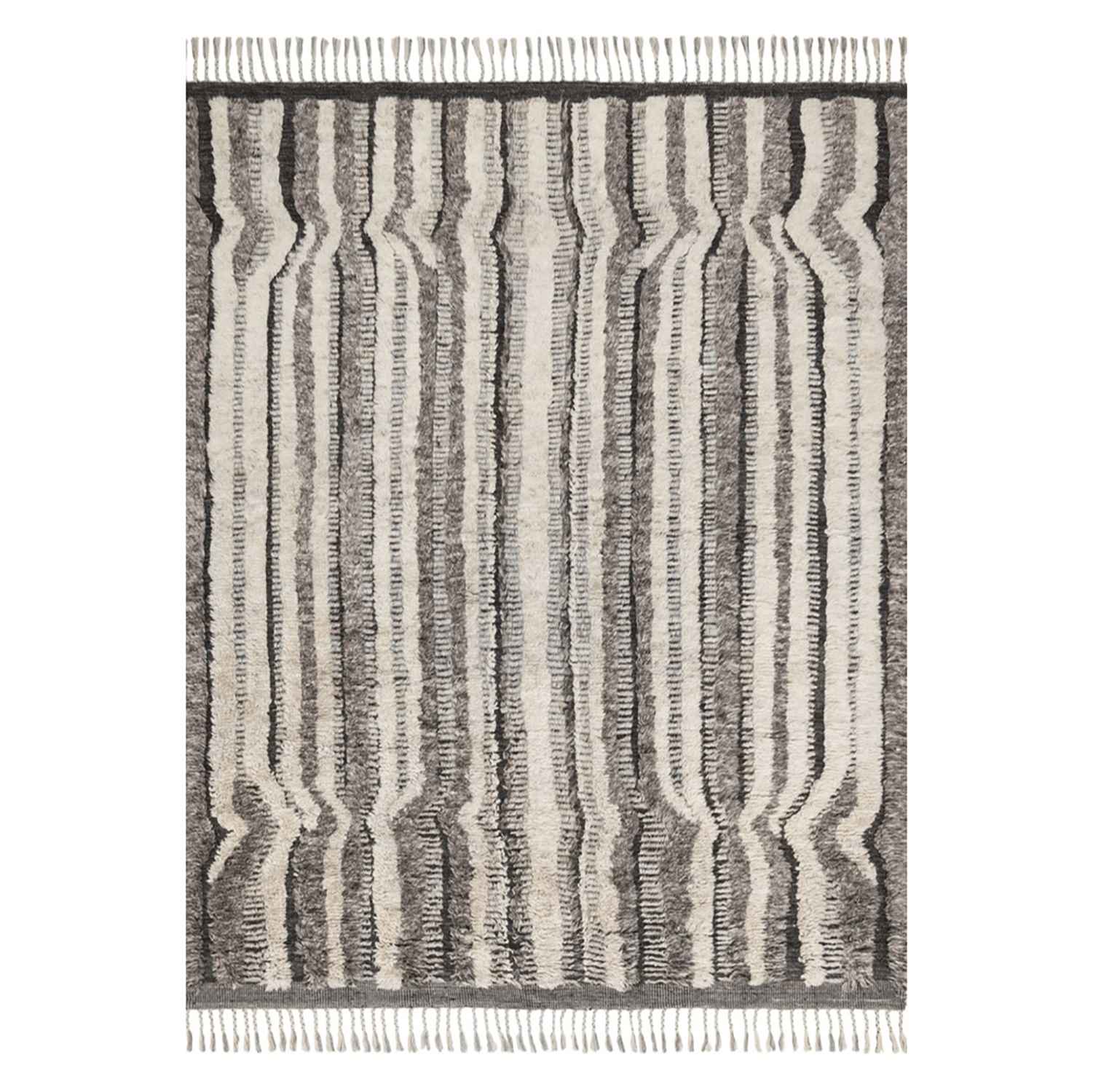 Khalid Hand Knotted Area Rug in Stone / Charcoal by Loloi