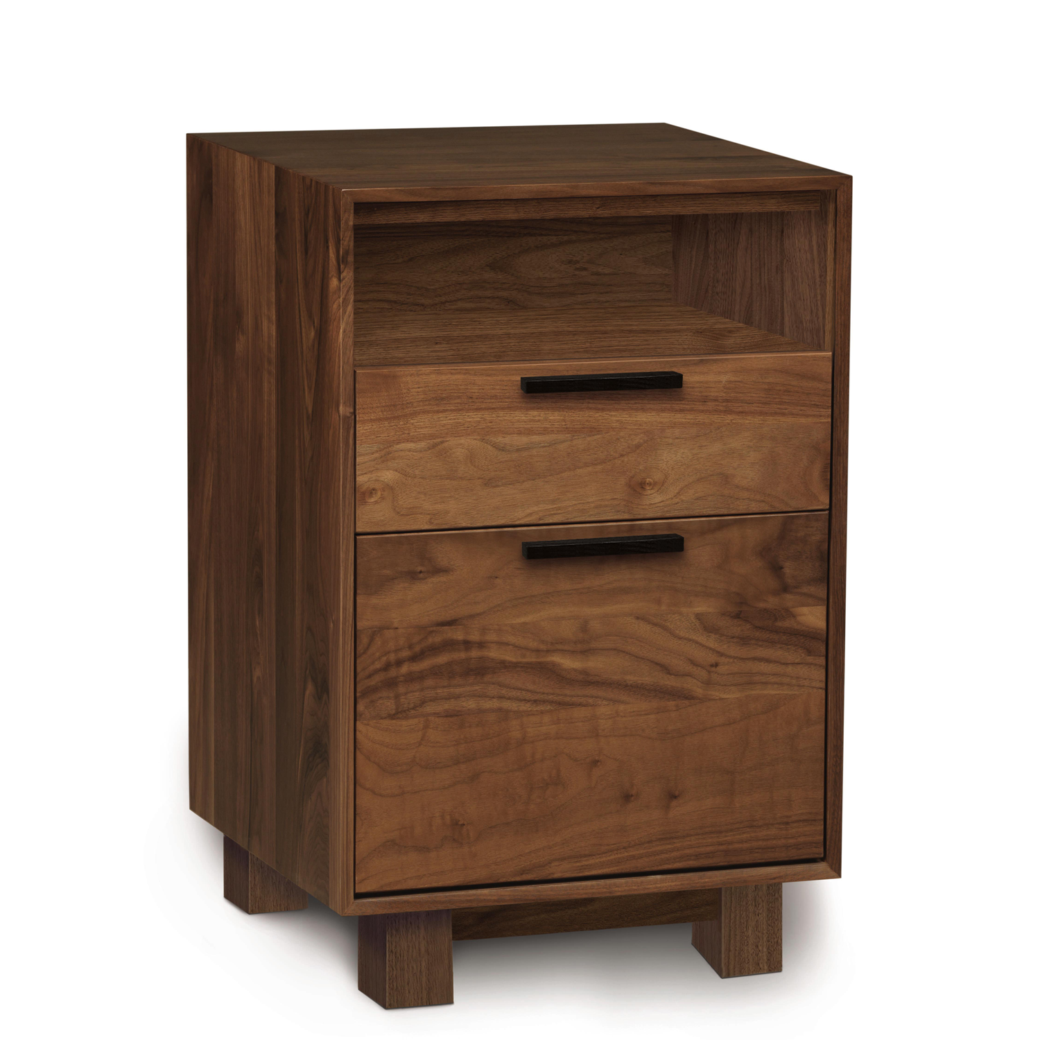 Linear Narrow File Cabinet with Cubby in Walnut - Urban Natural Home Furnishings