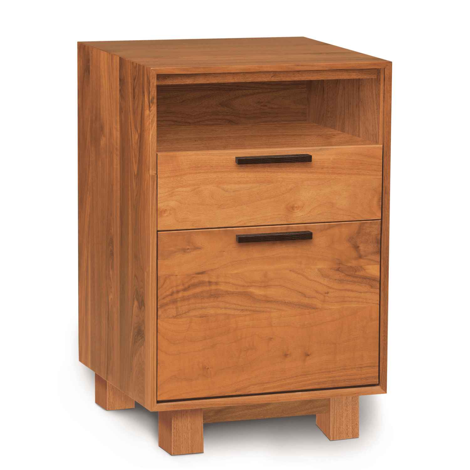 Linear Narrow File Cabinet with Cubby in Cherry - Urban Natural Home Furnishings