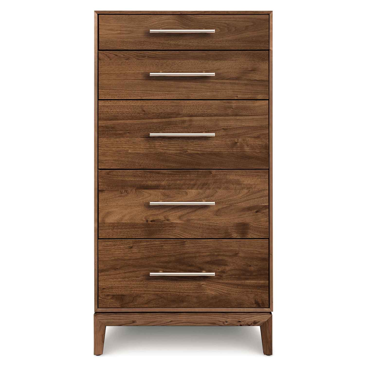 Mansfield Five Drawer Narrow Dresser in Walnut - Urban Natural Home Furnishings