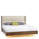 Sloane Floating Bed with Underbed Lighting in Walnut - Urban Natural Home Furnishings